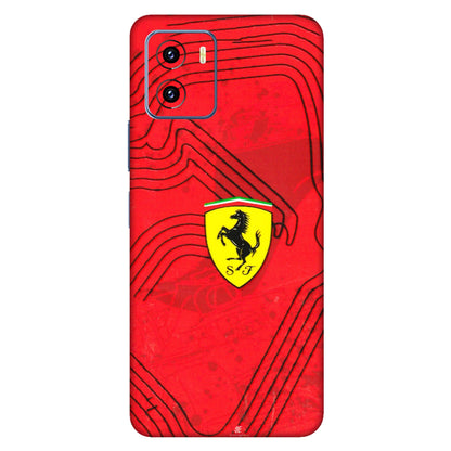 VIVO Y Series Phone Skins (All Models) - Red Ferrari Logo Stylish - 3D Embossed Finish (L-238) Vivo Y15C