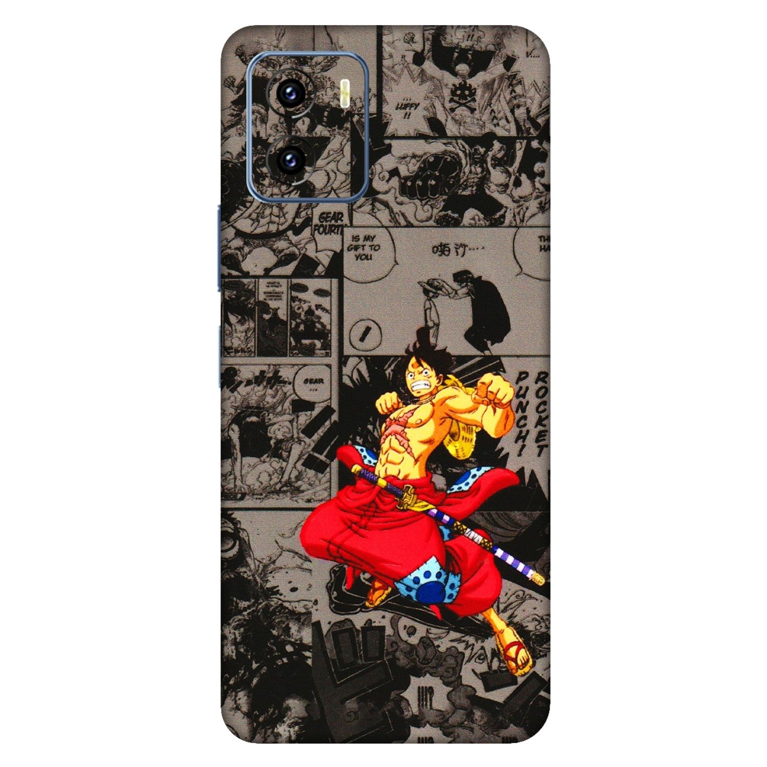 VIVO Y Series Phone Skins (All Models) - One Piece Rocket Punch Manga - 3D Embossed Finish (L-25) Vivo Y15C