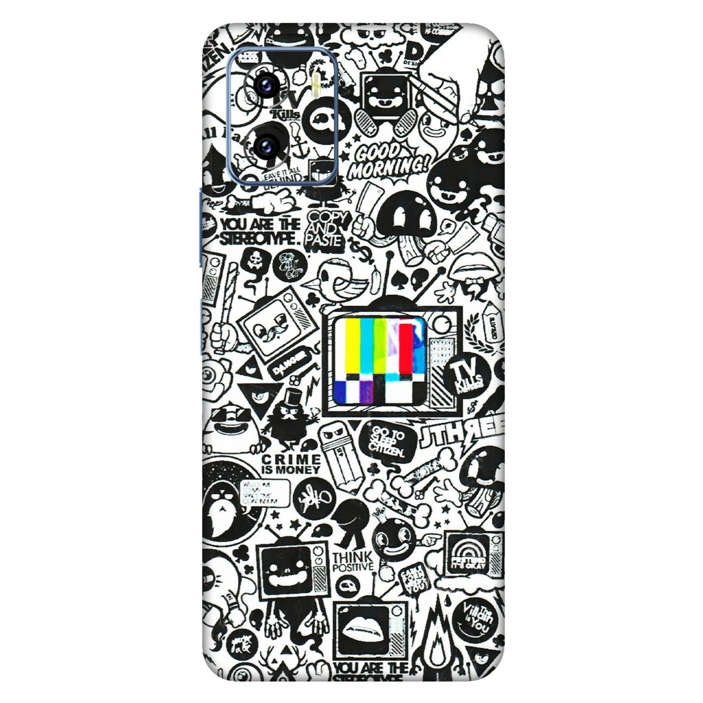 VIVO Y Series Phone Skins (All Models) - Doodles Positive Art - 3D Embossed Finish (L-263) Vivo Y15C