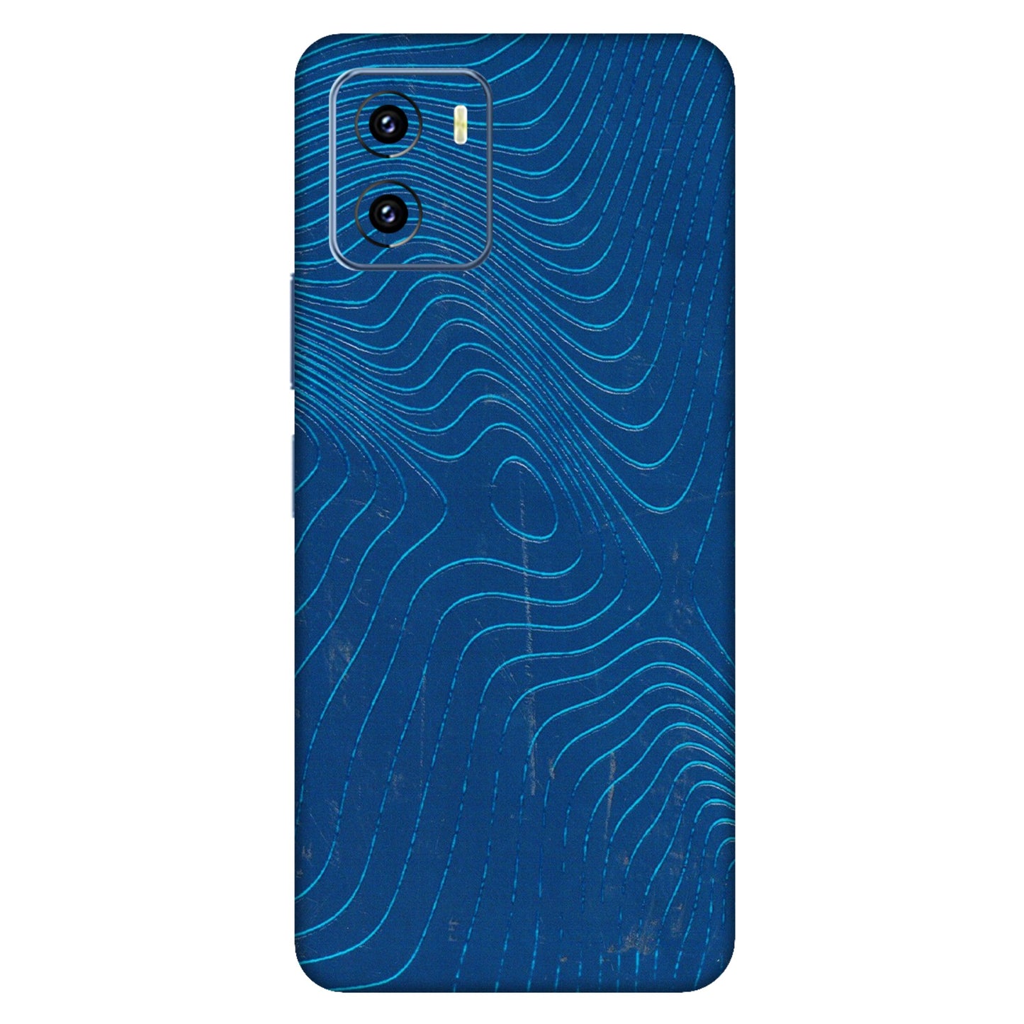 VIVO Y Series Phone Skins (All Models) - Abstract Blue Line Map - 3D Embossed Finish (L-272) Vivo Y15C