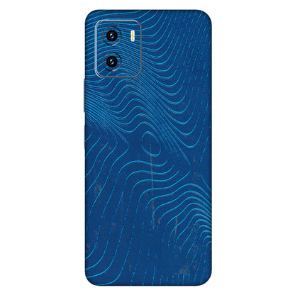 VIVO Y Series Phone Skins (All Models) - Abstract Blue Line Map - 3D Embossed Finish (L-272) Vivo Y15C