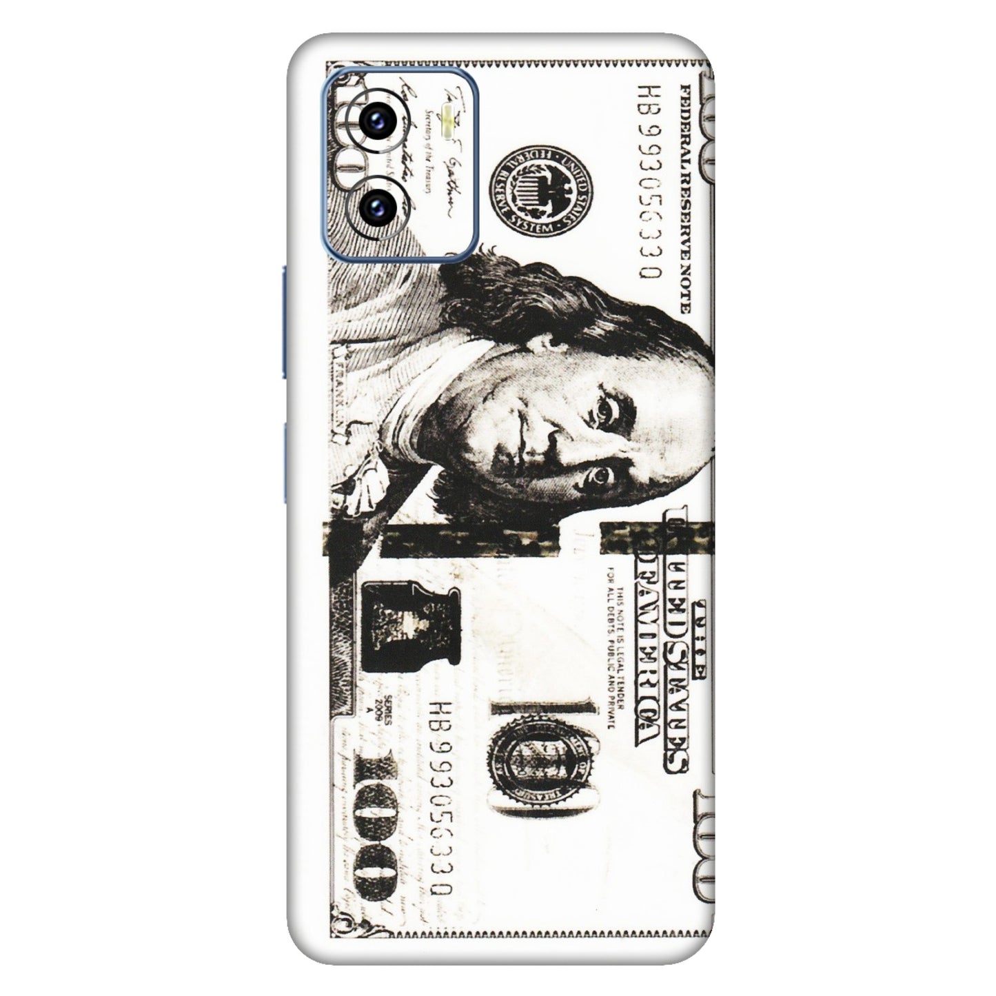 VIVO Y Series Phone Skins (All Models) - 100 Dollar Currency - Transparent Finish (T-01) Vivo Y15C