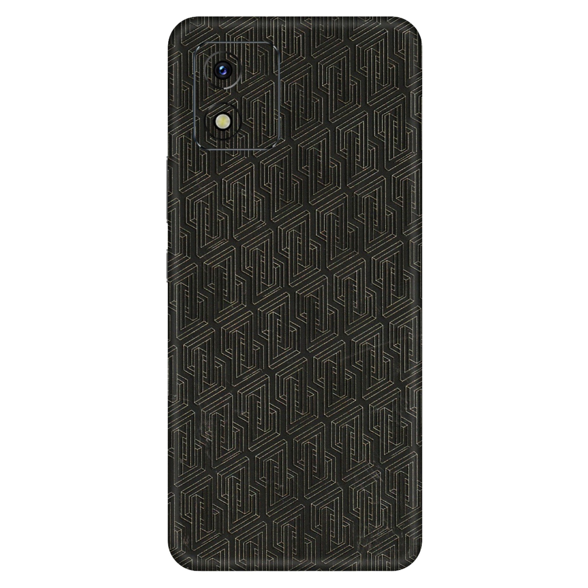 VIVO Y Series Phone Skins (All Models) - Black Abstract Pattern - 3D Embossed Finish (L-117) Vivo Y15S