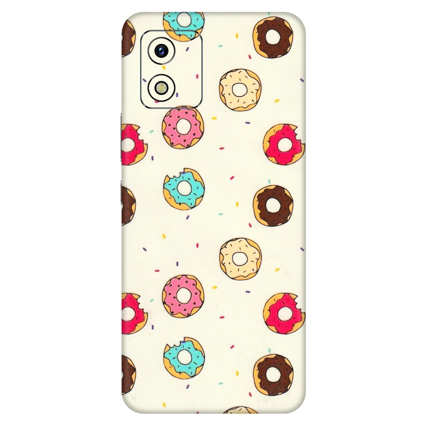 VIVO Y Series Phone Skins (All Models) - Mini Donuts Doodle Art - 3D Embossed Finish (L-122) Vivo Y15S