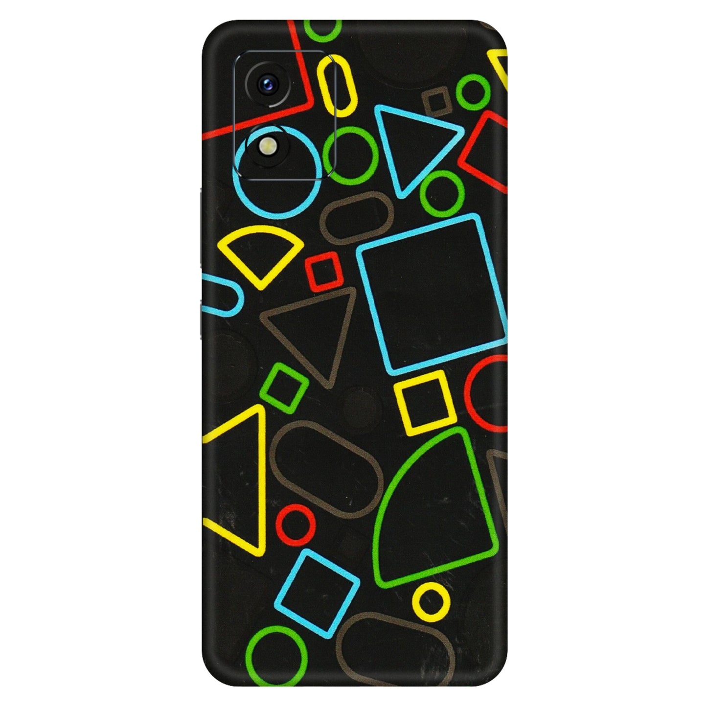 VIVO Y Series Phone Skins (All Models) - Black Shapes - 3D Embossed Finish (L-131) Vivo Y15S