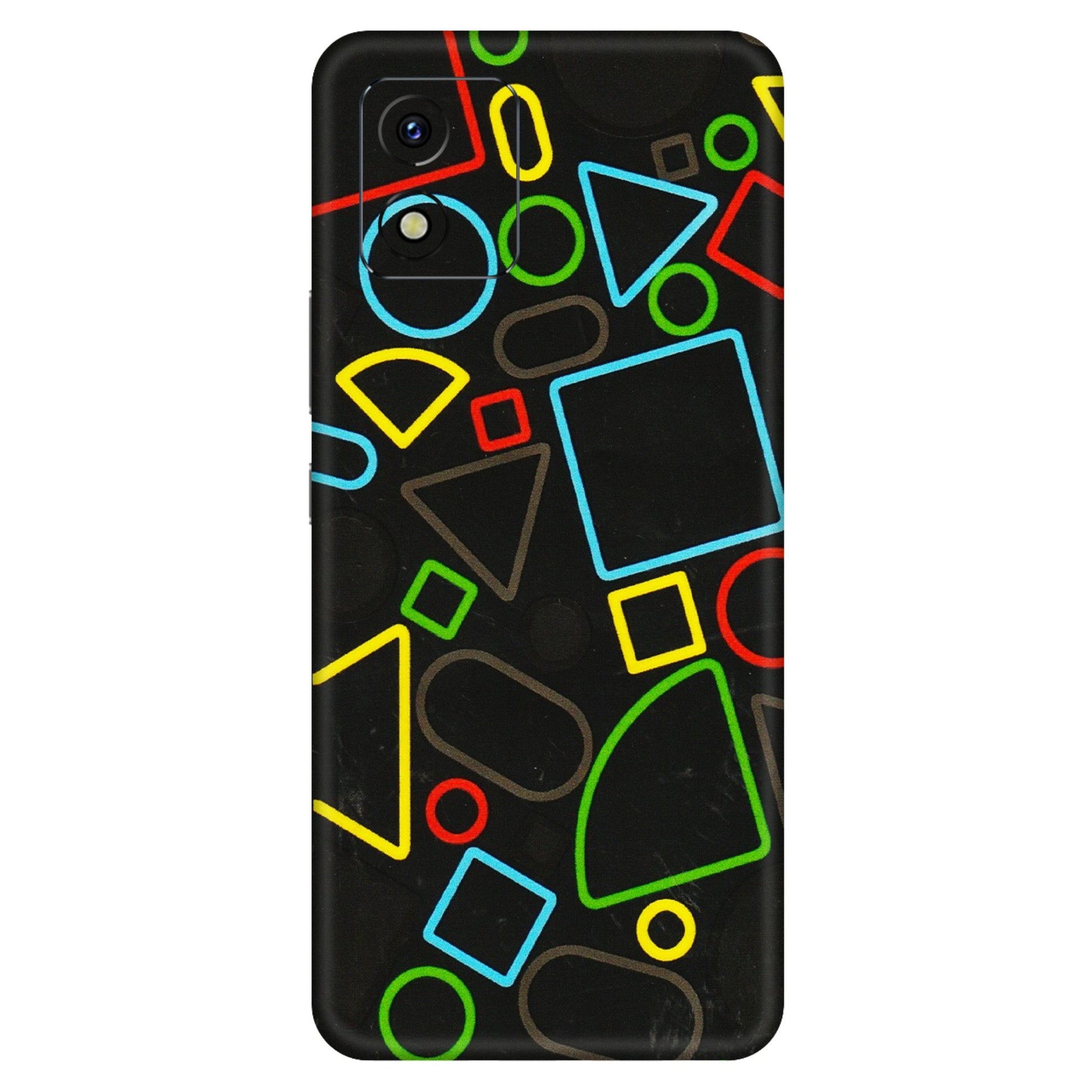 VIVO Y Series Phone Skins (All Models) - Black Shapes - 3D Embossed Finish (L-131) Vivo Y15S
