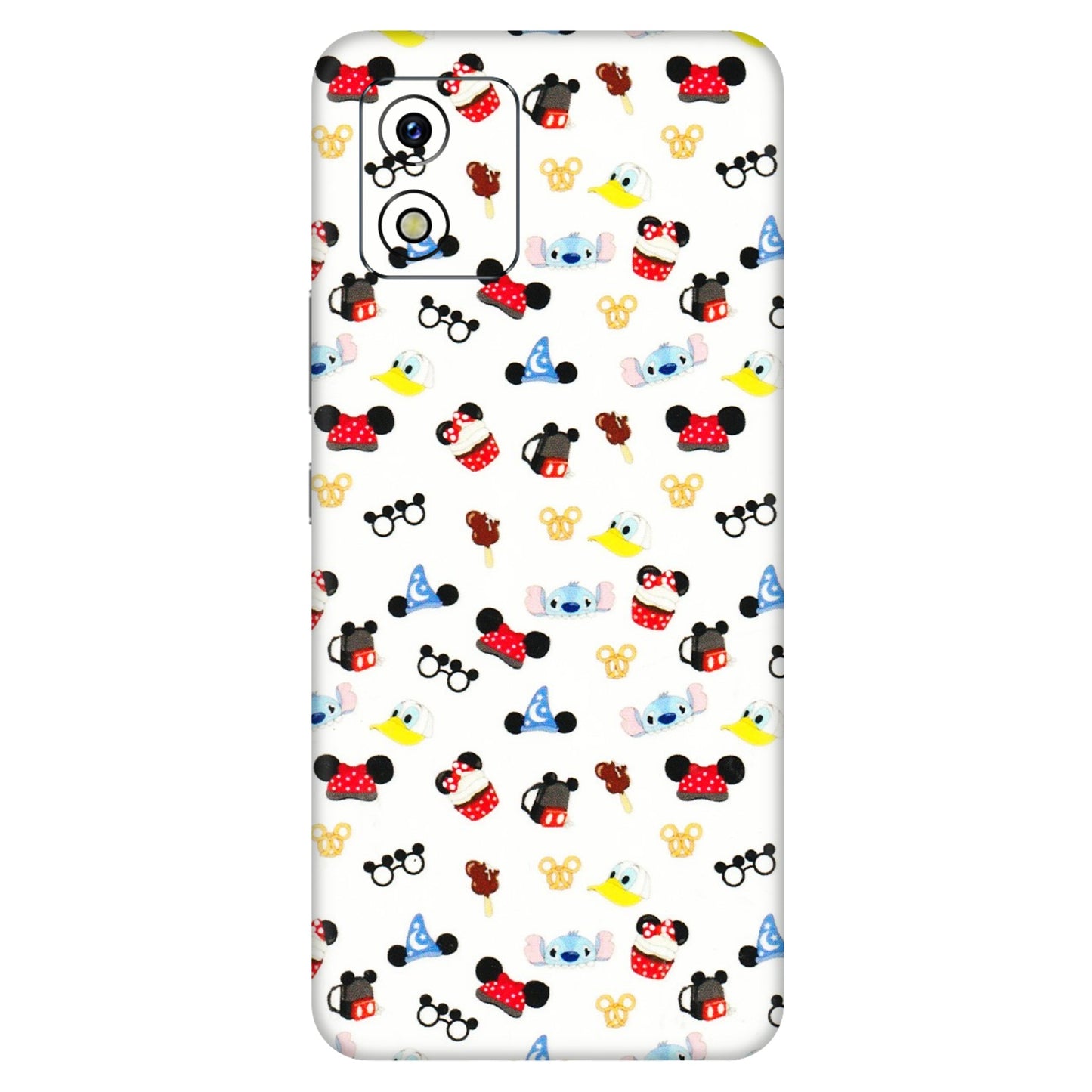 VIVO Y Series Phone Skins (All Models) - Minnie Mouse & Donald Doodles s - 3D Embossed Finish (L-194) Vivo Y15S
