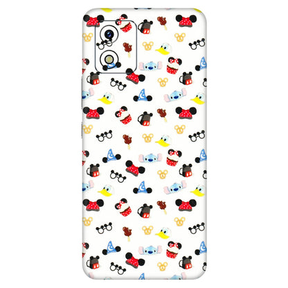 VIVO Y Series Phone Skins (All Models) - Minnie Mouse & Donald Doodles s - 3D Embossed Finish (L-194) Vivo Y15S