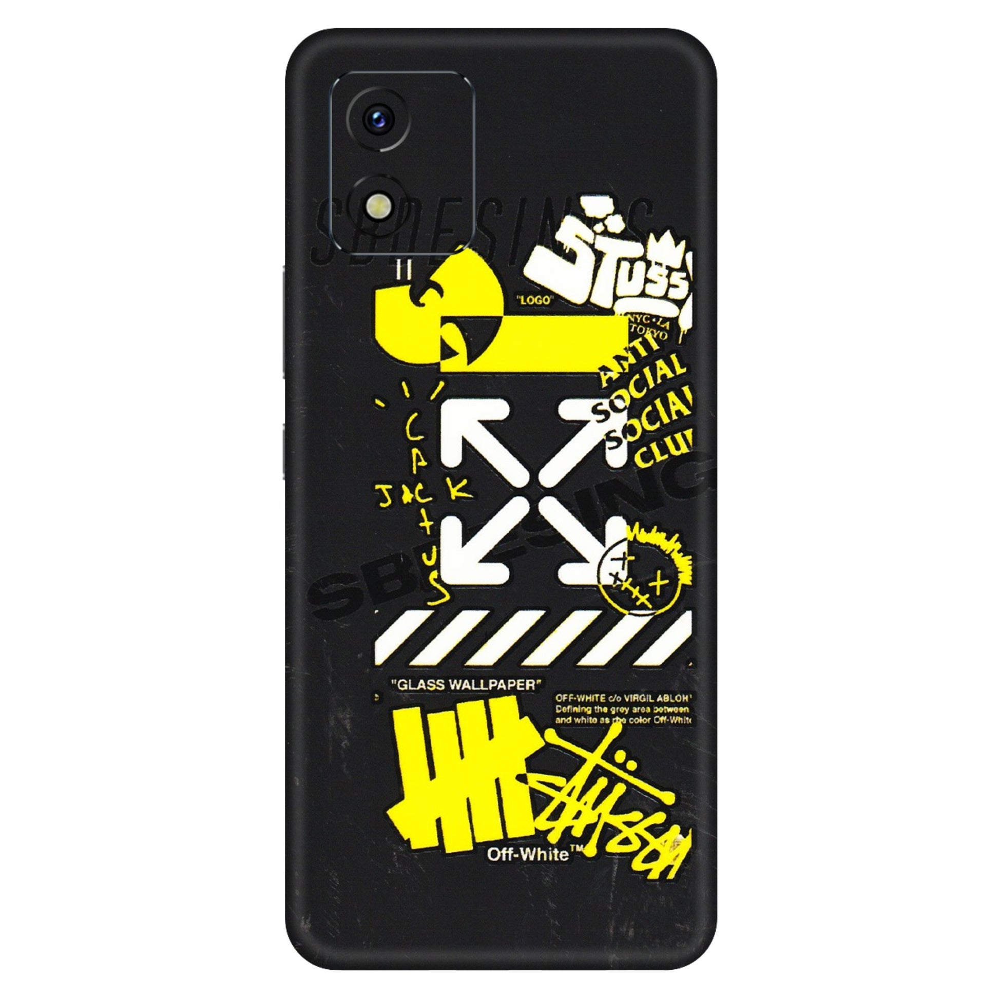 VIVO Y Series Phone Skins (All Models) - Anti Social Graffiti - 3D Embossed Finish (L-198) Vivo Y15S