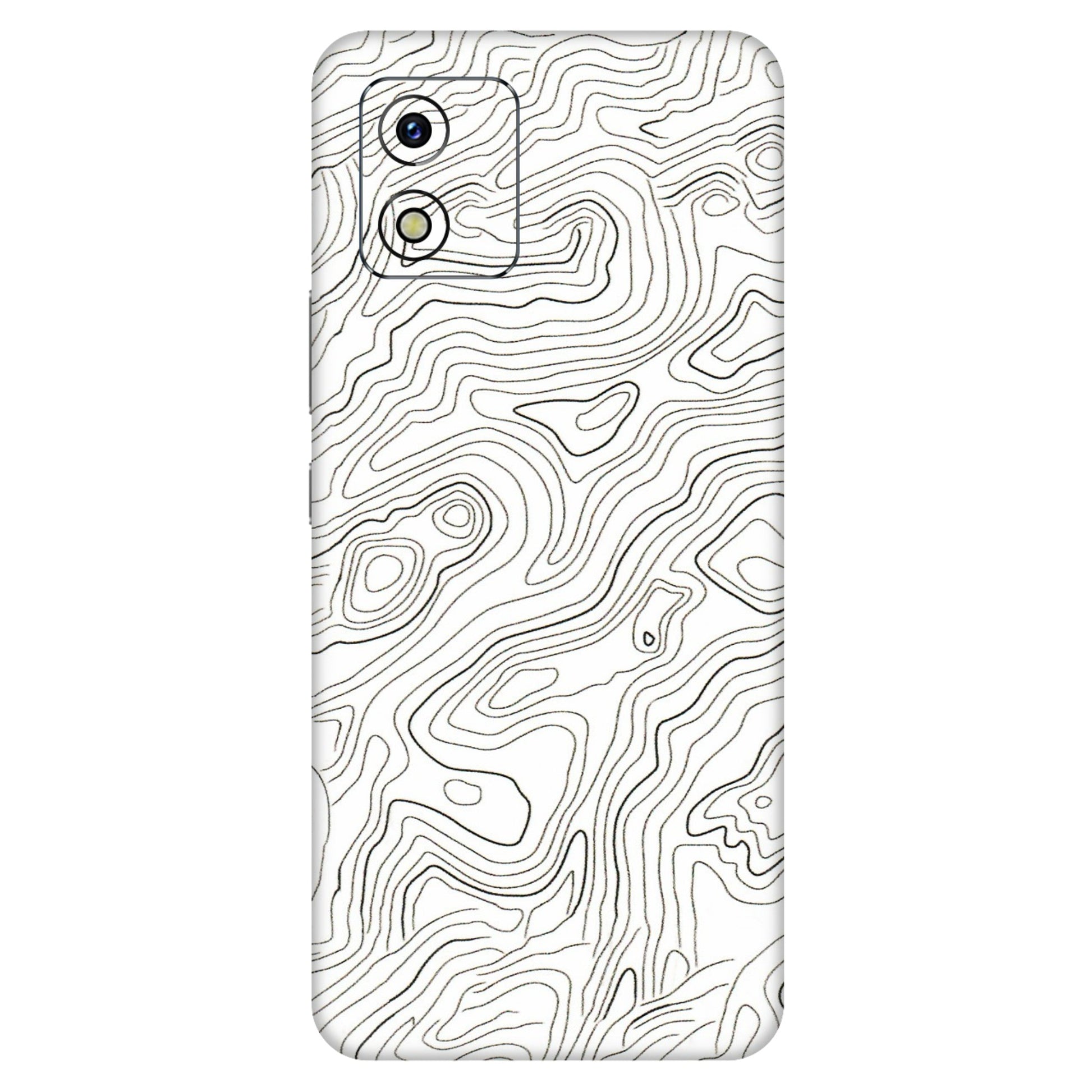VIVO Y Series Phone Skins (All Models) - White Black Swirls - 3D Embossed Finish (L-219) Vivo Y15S