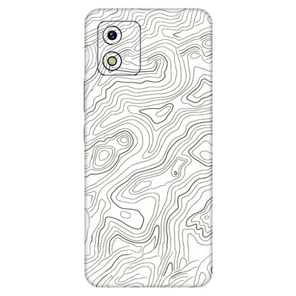 VIVO Y Series Phone Skins (All Models) - White Black Swirls - 3D Embossed Finish (L-219) Vivo Y15S