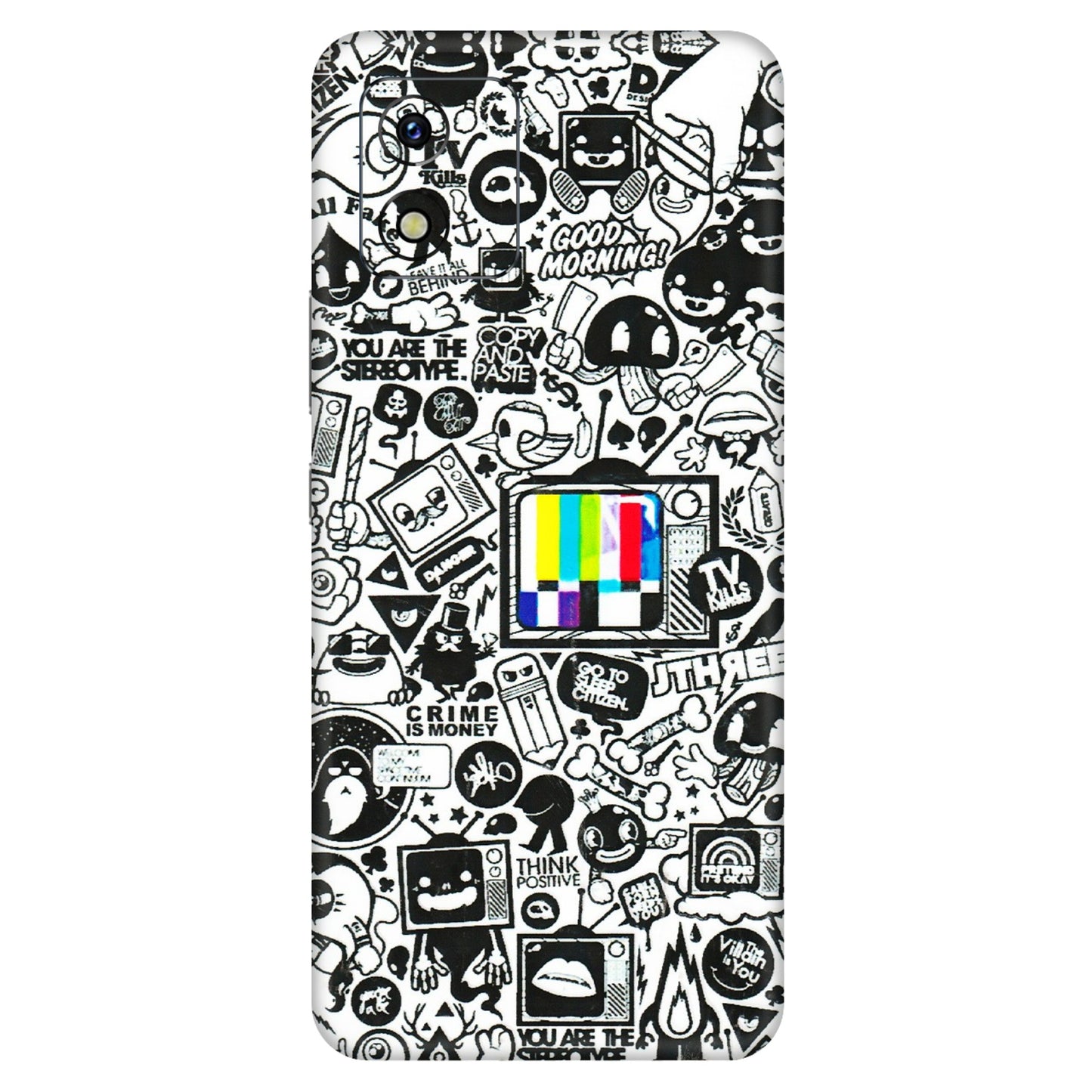 VIVO Y Series Phone Skins (All Models) - Doodles Positive Art - 3D Embossed Finish (L-263) Vivo Y15S