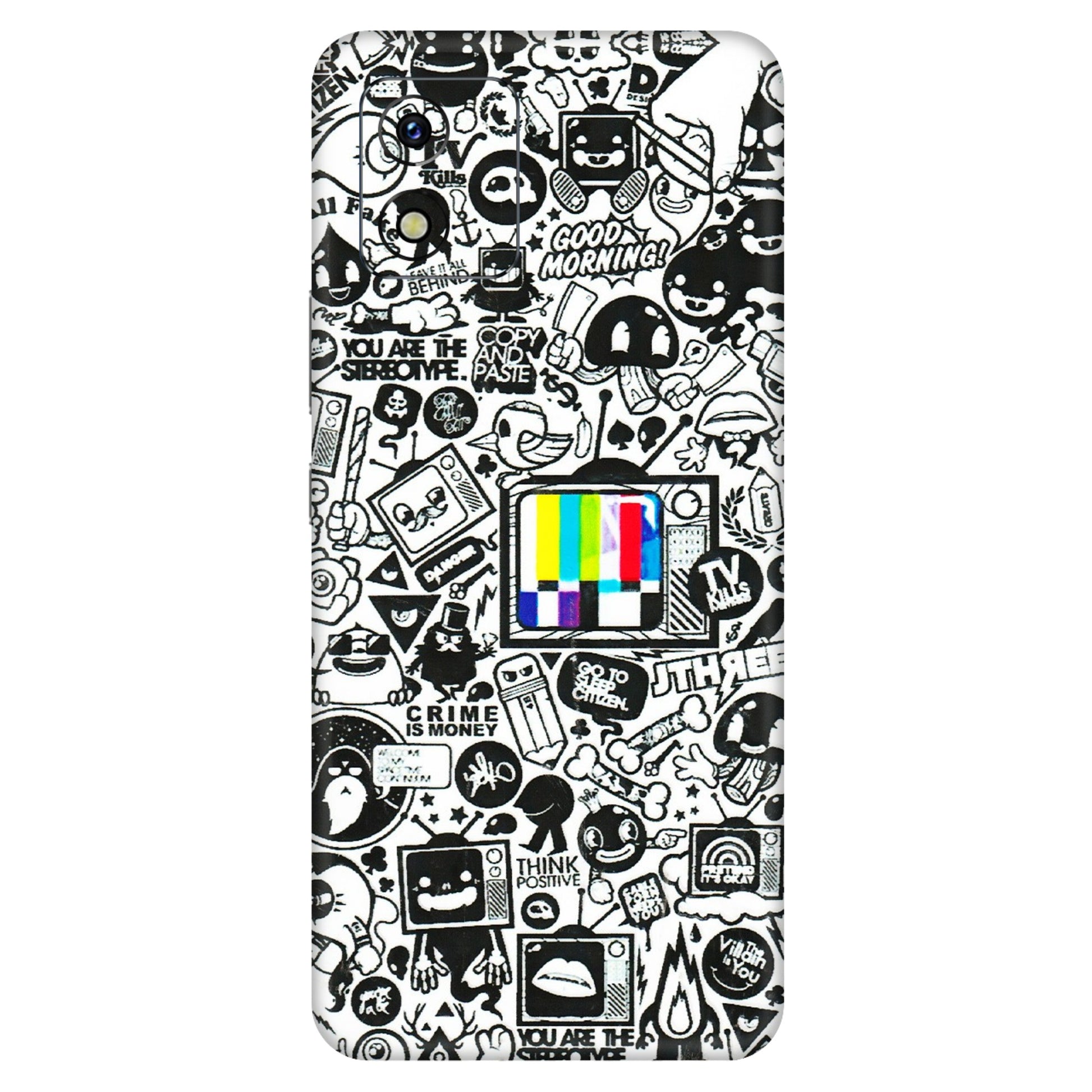 VIVO Y Series Phone Skins (All Models) - Doodles Positive Art - 3D Embossed Finish (L-263) Vivo Y15S