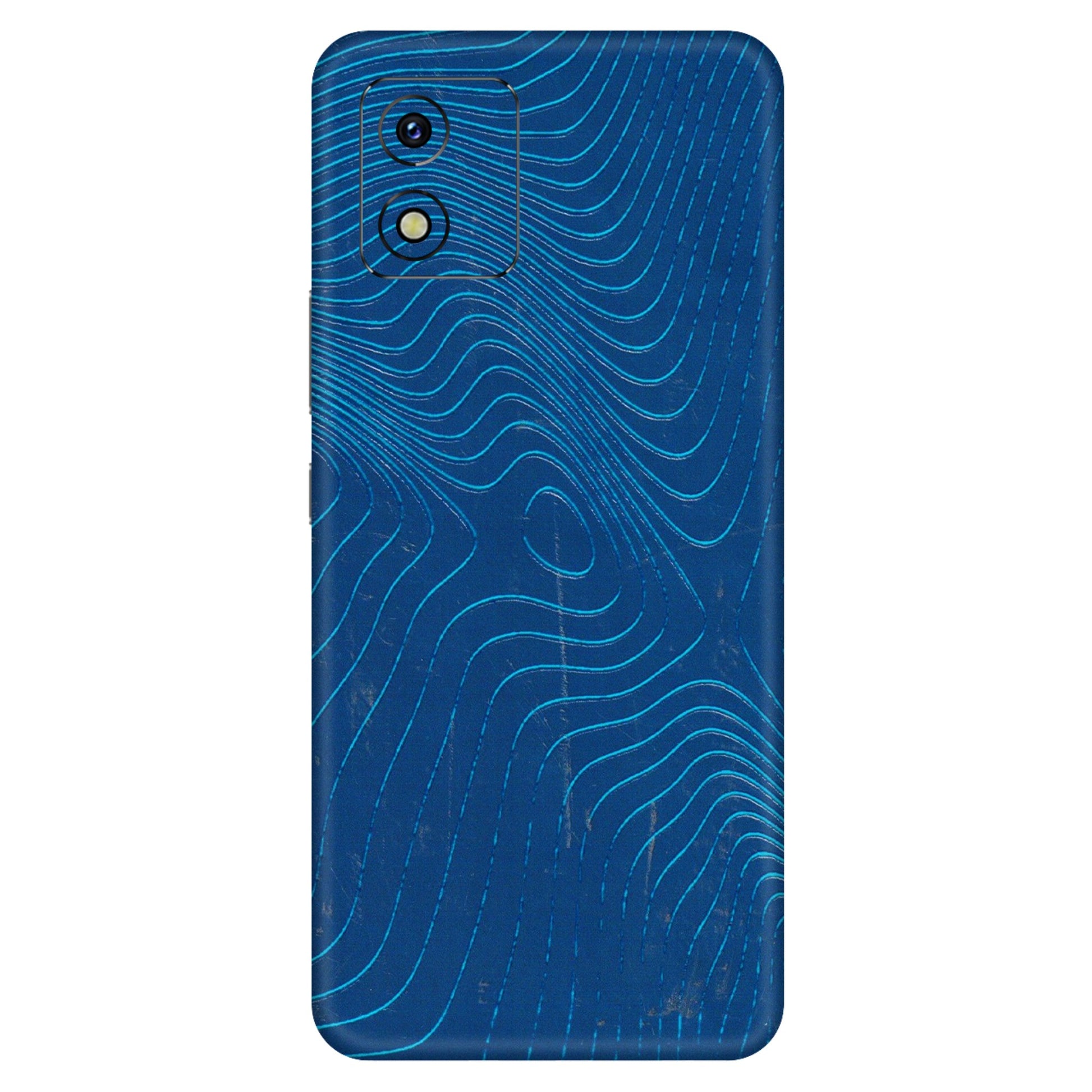 VIVO Y Series Phone Skins (All Models) - Abstract Blue Line Map - 3D Embossed Finish (L-272) Vivo Y15S