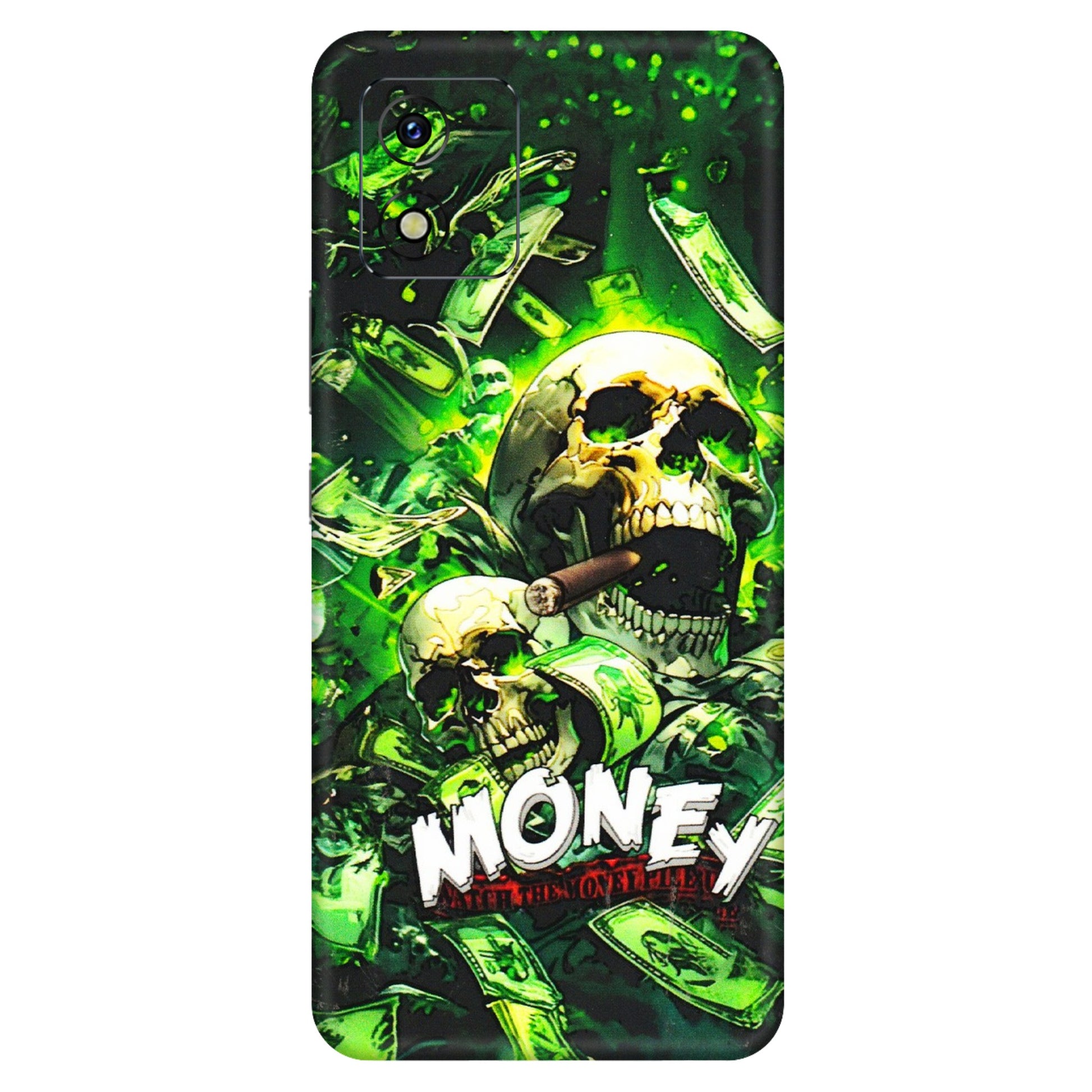 VIVO Y Series Phone Skins (All Models) - Skull Money - 3D Embossed Finish (L-303) Vivo Y15S