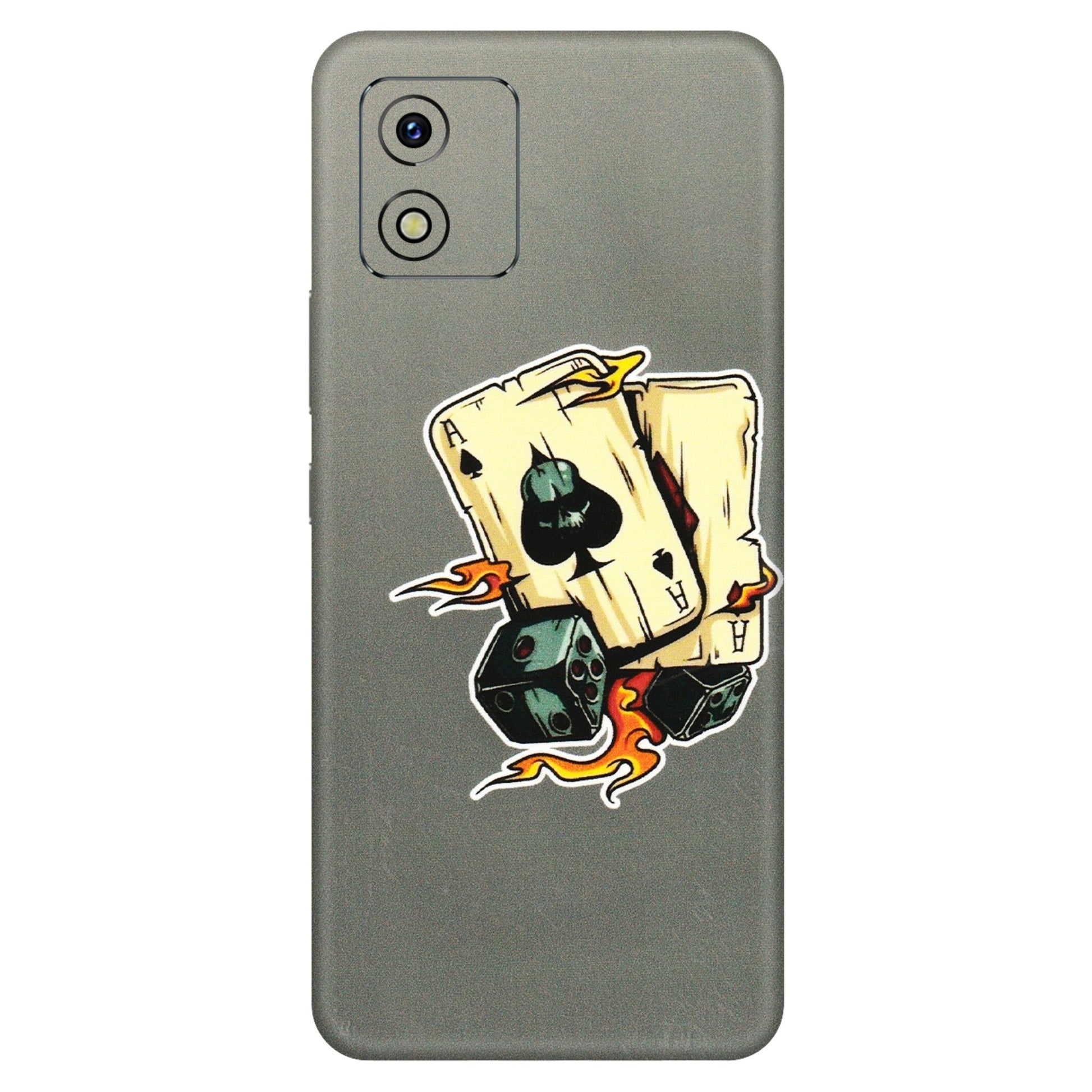 VIVO Y Series Phone Skins (All Models) - Grey Cards Of Ace - 3D Embossed Finish (L-77) Vivo Y15S