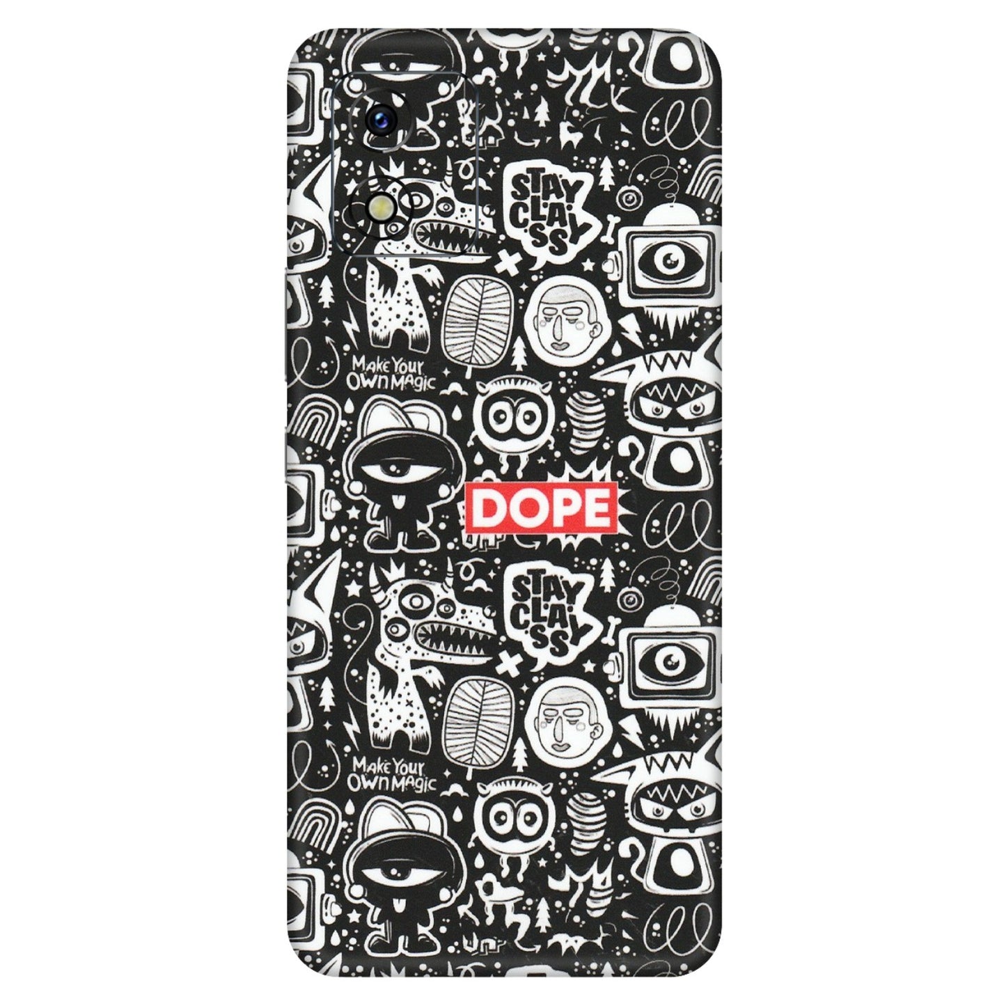 VIVO Y Series Phone Skins (All Models) - Dope Stay Classy Black Doodles - Matte Finish (M-126) Vivo Y15S