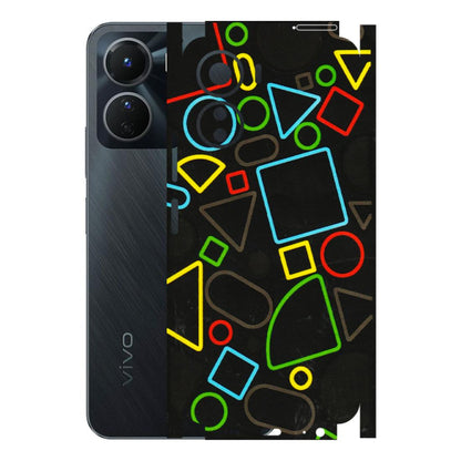 VIVO Y Series Phone Skins (All Models) - Black Shapes - 3D Embossed Finish (L-131) Vivo Y16