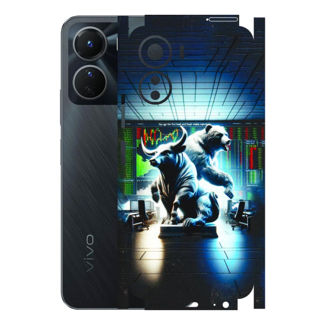 VIVO Y Series Phone Skins (All Models) - Stock Market Sensex Bear vs Bulls - 3D Embossed Finish (L-15) Vivo Y16