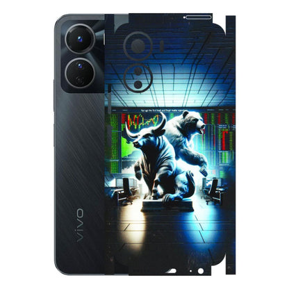 VIVO Y Series Phone Skins (All Models) - Stock Market Sensex Bear vs Bulls - 3D Embossed Finish (L-15) Vivo Y16
