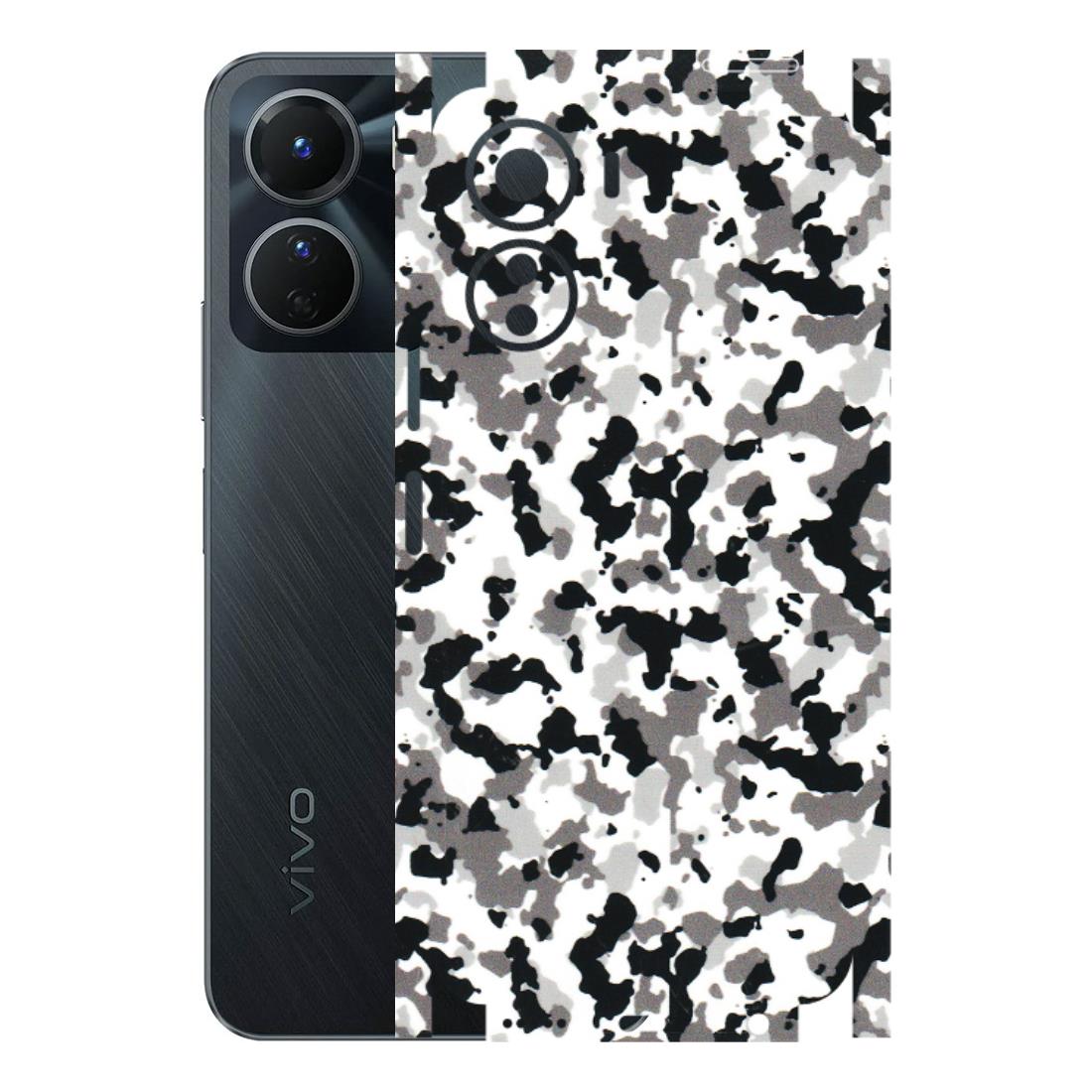 VIVO Y Series Phone Skins (All Models) - White Black Camouflage - 3D Embossed Finish (L-18) Vivo Y16