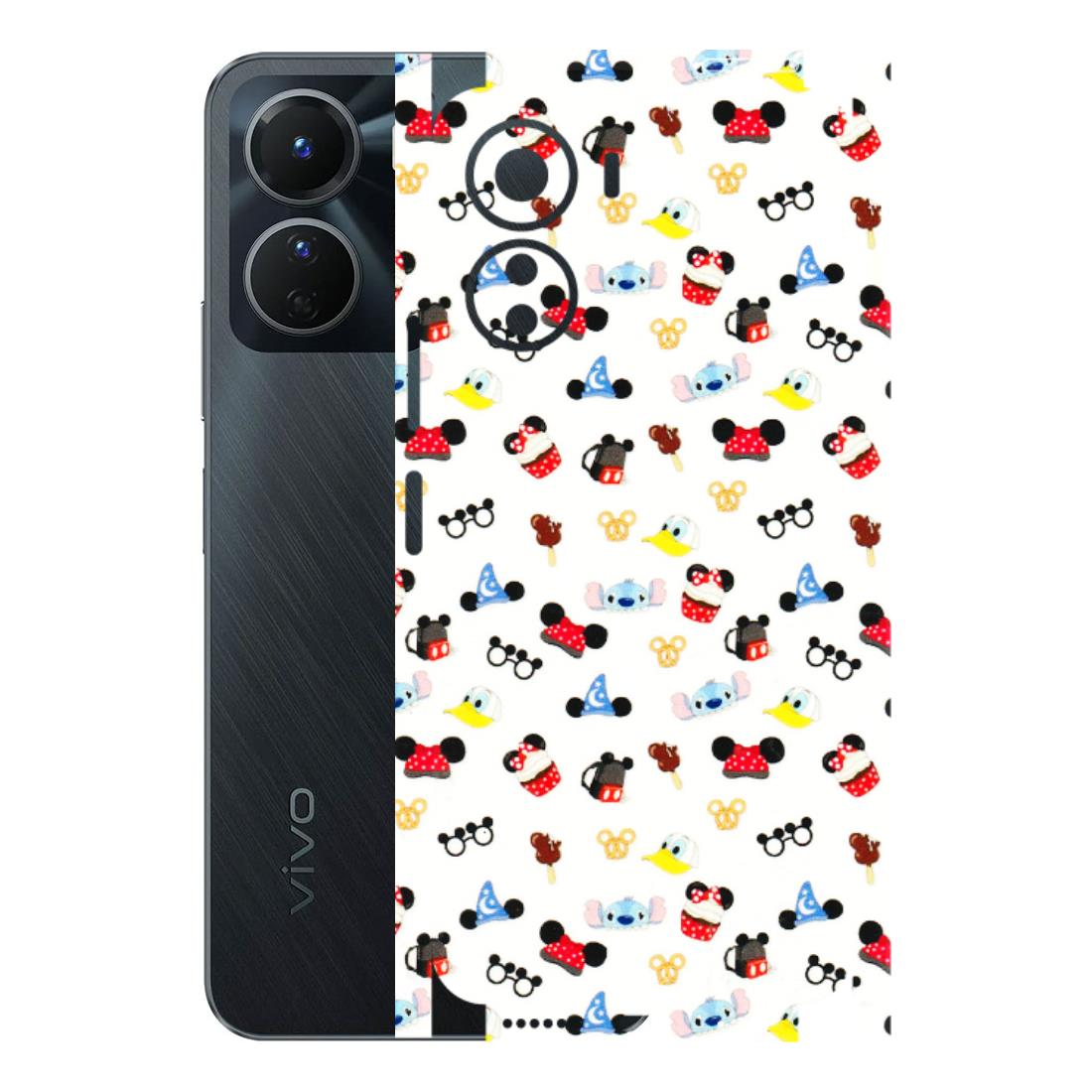 VIVO Y Series Phone Skins (All Models) - Minnie Mouse & Donald Doodles s - 3D Embossed Finish (L-194) Vivo Y16