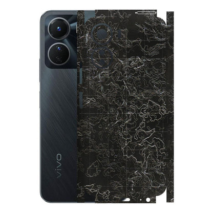 VIVO Y Series Phone Skins (All Models) - Black map Texture - 3D Embossed Finish (L-201) Vivo Y16
