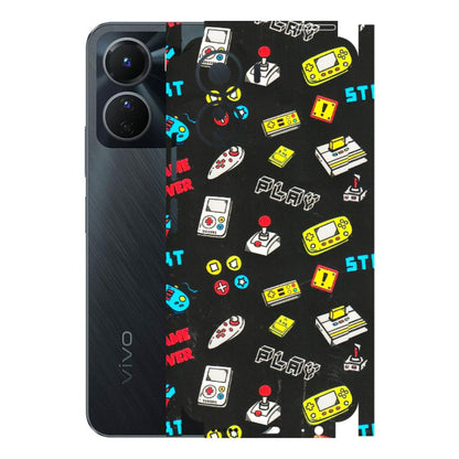 VIVO Y Series Phone Skins (All Models) - Gaming Doodles - 3D Embossed Finish (L-224) Vivo Y16