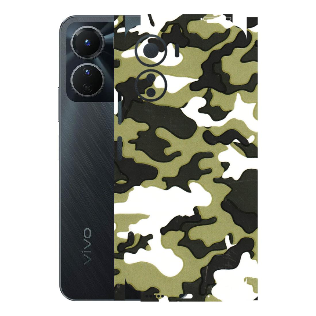 VIVO Y Series Phone Skins (All Models) - Camouflages White And Green - 3D Embossed Finish (L-243) Vivo Y16