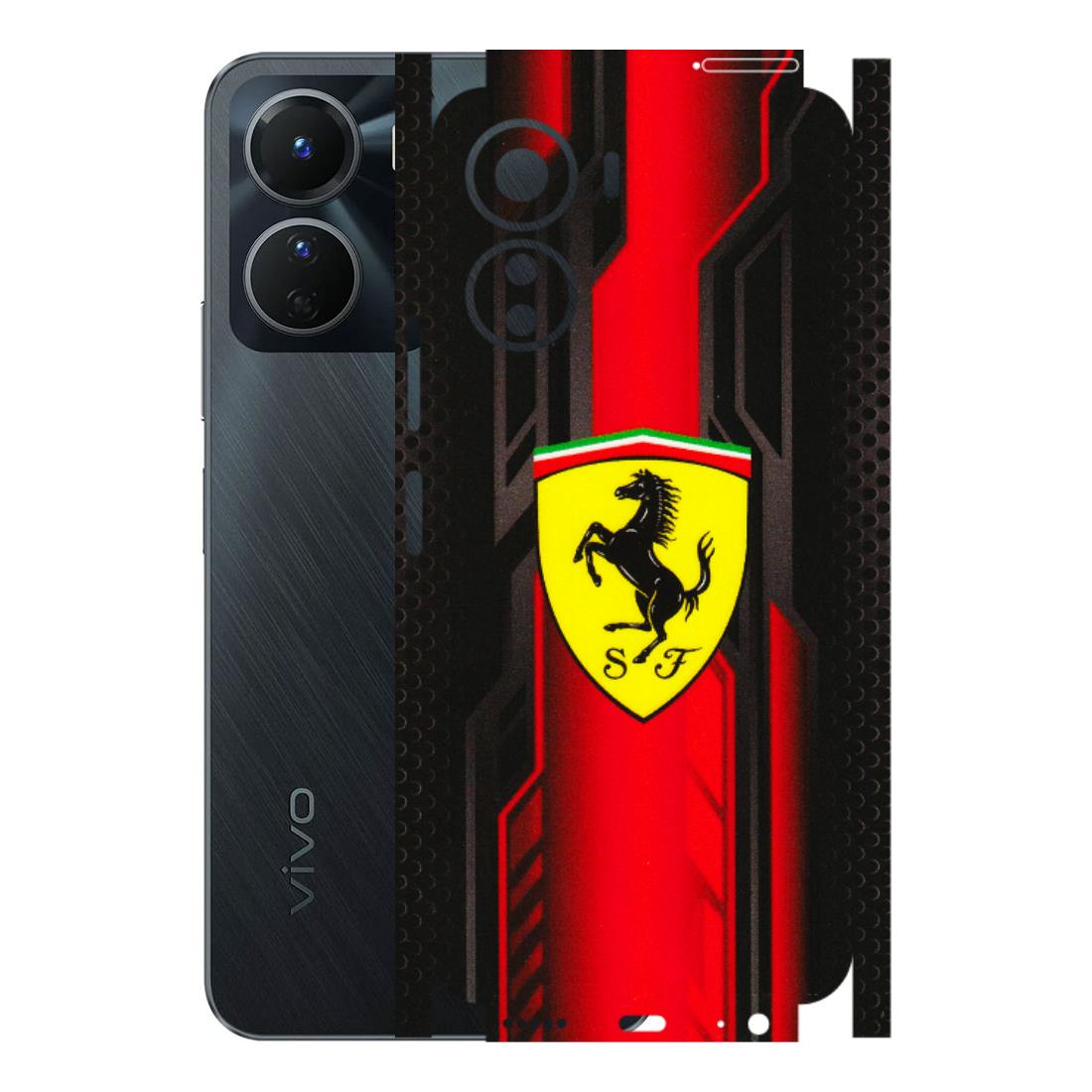 VIVO Y Series Phone Skins (All Models) - Black Ferrari Logo - 3D Embossed Finish (L-253) Vivo Y16