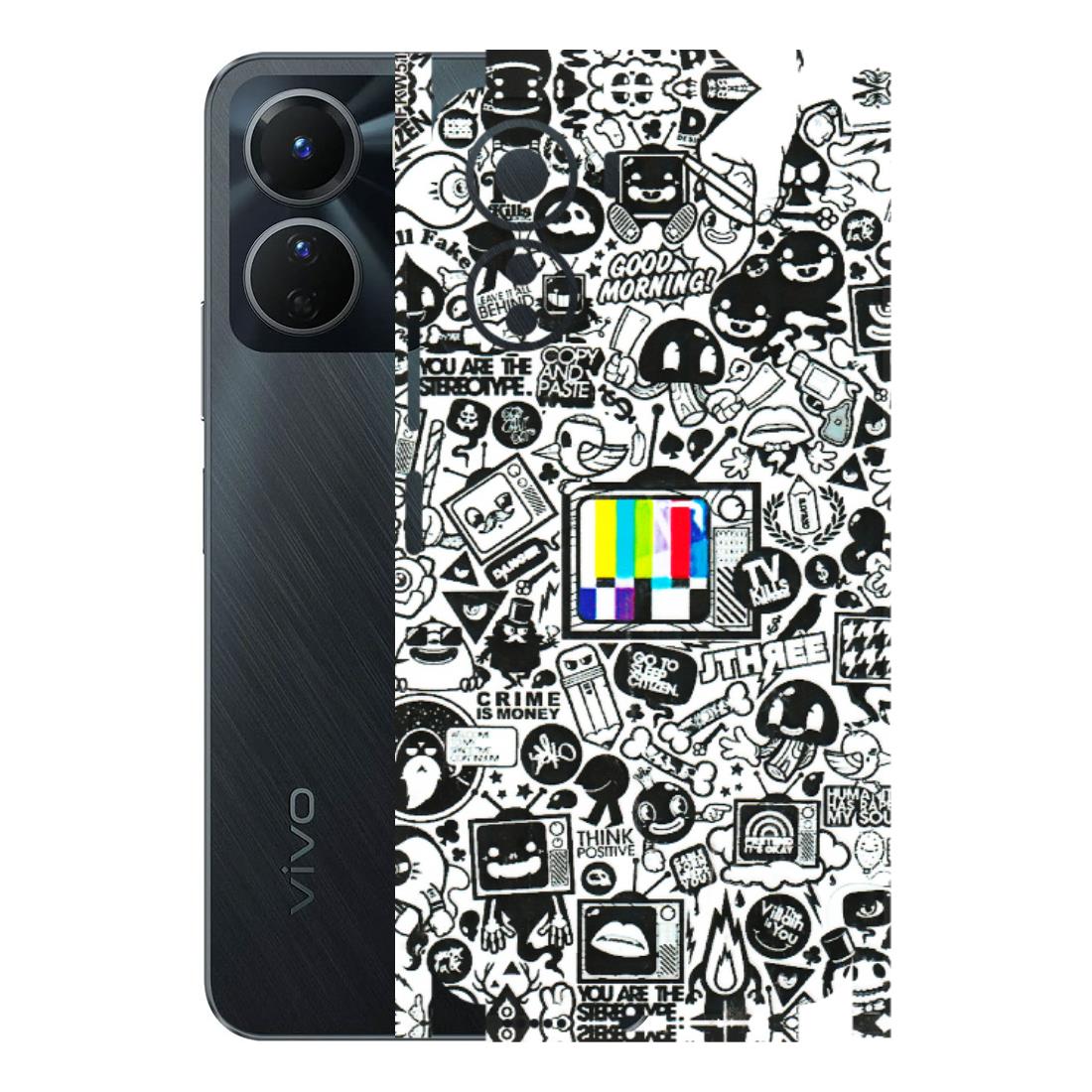 VIVO Y Series Phone Skins (All Models) - Doodles Positive Art - 3D Embossed Finish (L-263) Vivo Y16