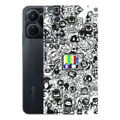 VIVO Y Series Phone Skins (All Models) - Doodles Positive Art - 3D Embossed Finish (L-263) Vivo Y16