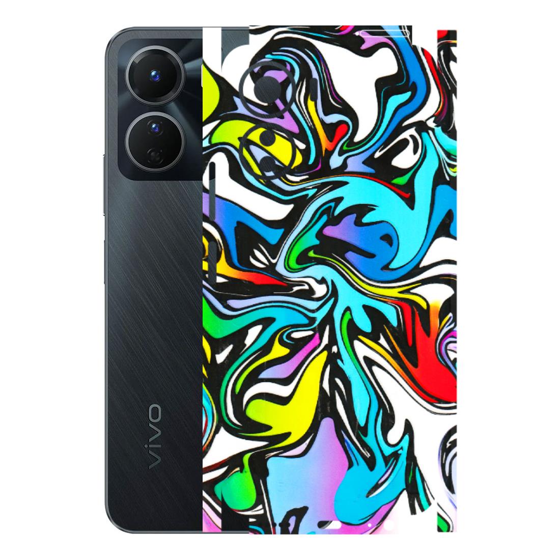VIVO Y Series Phone Skins (All Models) - Abstract Colour Paints - 3D Embossed Finish (L-271) Vivo Y16