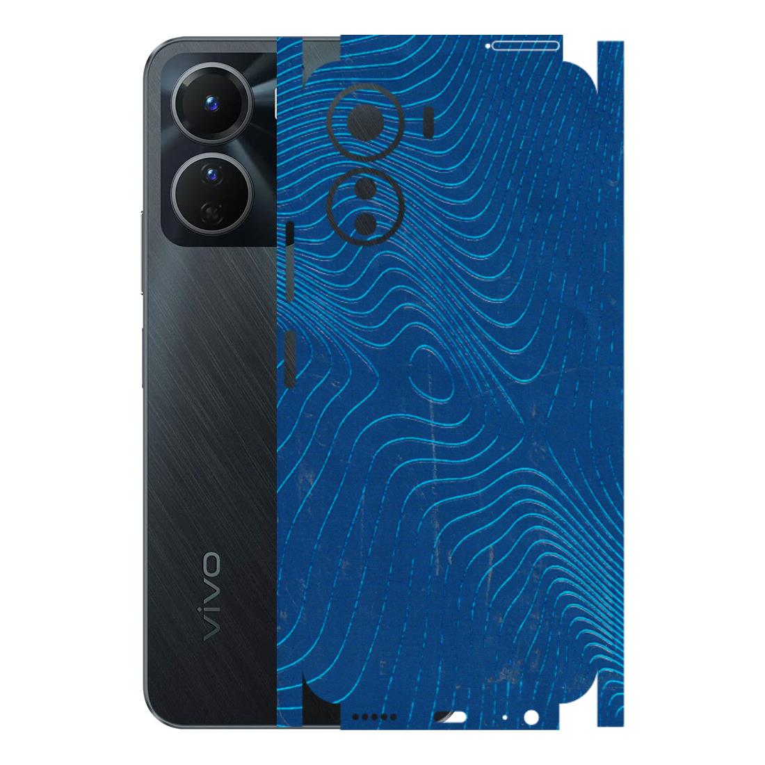 VIVO Y Series Phone Skins (All Models) - Abstract Blue Line Map - 3D Embossed Finish (L-272) Vivo Y16