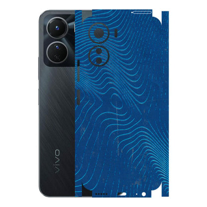 VIVO Y Series Phone Skins (All Models) - Abstract Blue Line Map - 3D Embossed Finish (L-272) Vivo Y16