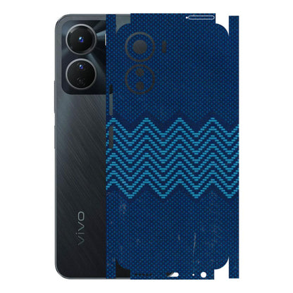VIVO Y Series Phone Skins (All Models) - Blue Sober Waves - 3D Embossed Finish (L-306) Vivo Y16