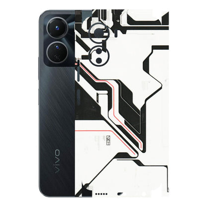 VIVO Y Series Phone Skins (All Models) - White Techy Logo - 3D Embossed Finish (L-312) Vivo Y16