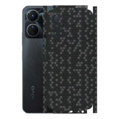 VIVO Y Series Phone Skins (All Models) - Black Grey Honeycomb Sober - 3D Embossed Finish (L-85) Vivo Y16