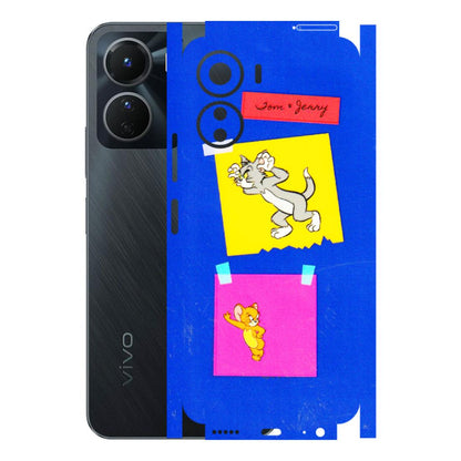VIVO Y Series Phone Skins (All Models) - Tom N Jerry Sticky Notes - 3D Embossed Finish (L-88) Vivo Y16