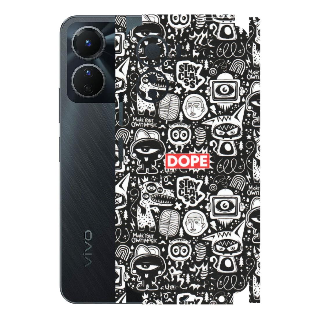 VIVO Y Series Phone Skins (All Models) - Dope Stay Classy Black Doodles - Matte Finish (M-126) Vivo Y16
