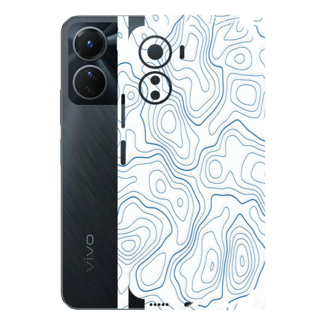VIVO Y Series Phone Skins (All Models) - Blue And White Swirls - Matte Finish (M-139) Vivo Y16