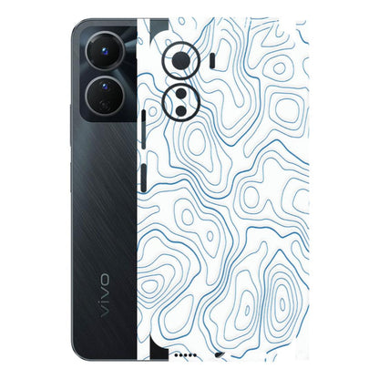 VIVO Y Series Phone Skins (All Models) - Blue And White Swirls - Matte Finish (M-139) Vivo Y16