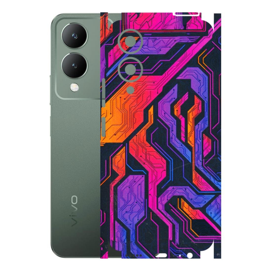 VIVO Y Series Phone Skins (All Models) - Tech Circuits Futuristic - 3D Embossed Finish (L-07) Vivo Y17S