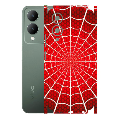 VIVO Y Series Phone Skins (All Models) - Classic Spidey Web - 3D Embossed Finish (L-115) Vivo Y17S