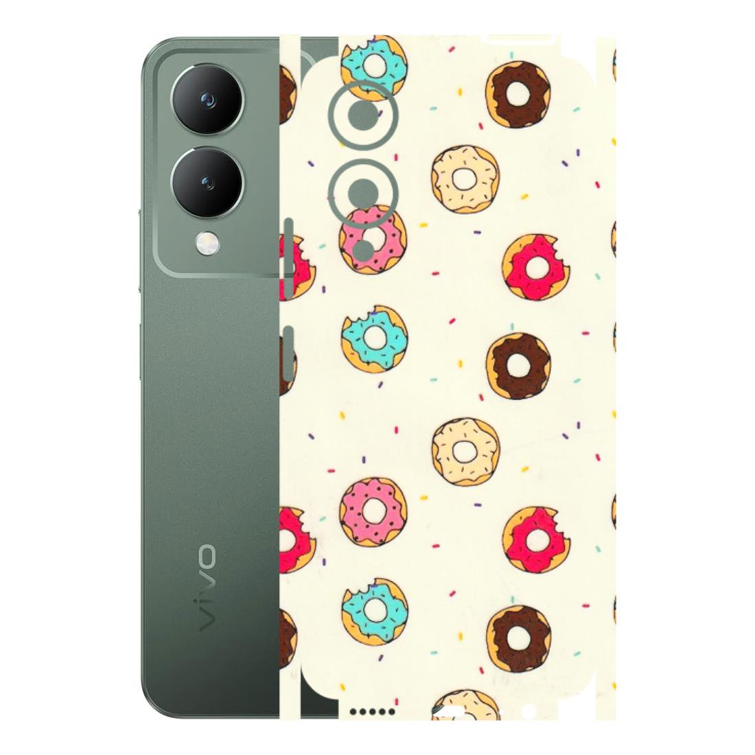 VIVO Y Series Phone Skins (All Models) - Mini Donuts Doodle Art - 3D Embossed Finish (L-122) Vivo Y17S
