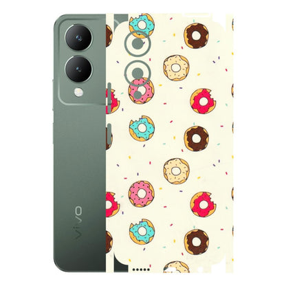 VIVO Y Series Phone Skins (All Models) - Mini Donuts Doodle Art - 3D Embossed Finish (L-122) Vivo Y17S