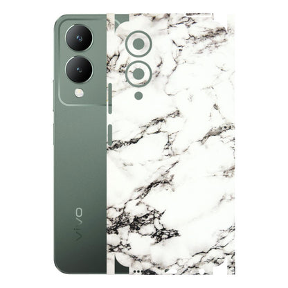 VIVO Y Series Phone Skins (All Models) - Black and White Marble Texture - 3D Embossed Finish (L-124) Vivo Y17S