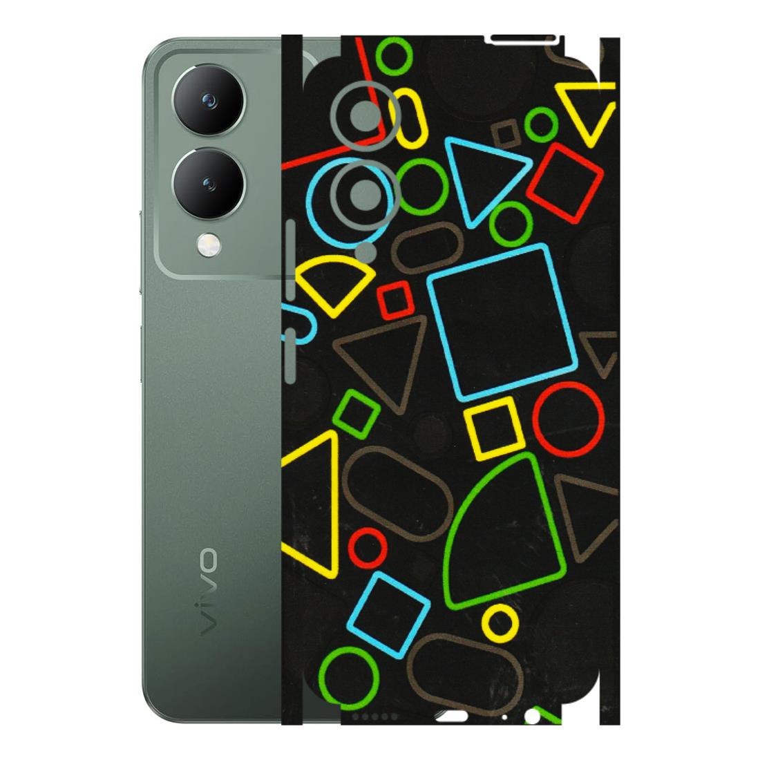 VIVO Y Series Phone Skins (All Models) - Black Shapes - 3D Embossed Finish (L-131) Vivo Y17S
