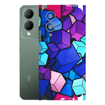 VIVO Y Series Phone Skins (All Models) - Cube Doodle - 3D Embossed Finish (L-141) Vivo Y17S