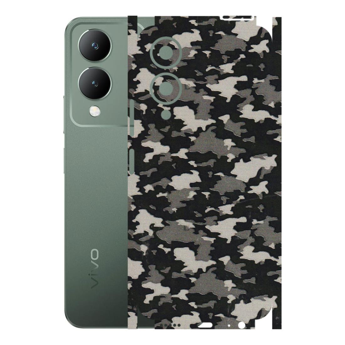 VIVO Y Series Phone Skins (All Models) - Black/Grey Camoflaunge - 3D Embossed Finish (L-142) Vivo Y17S